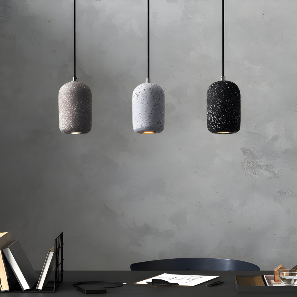 Lampa sufitowa z cementu i szkła industrialna