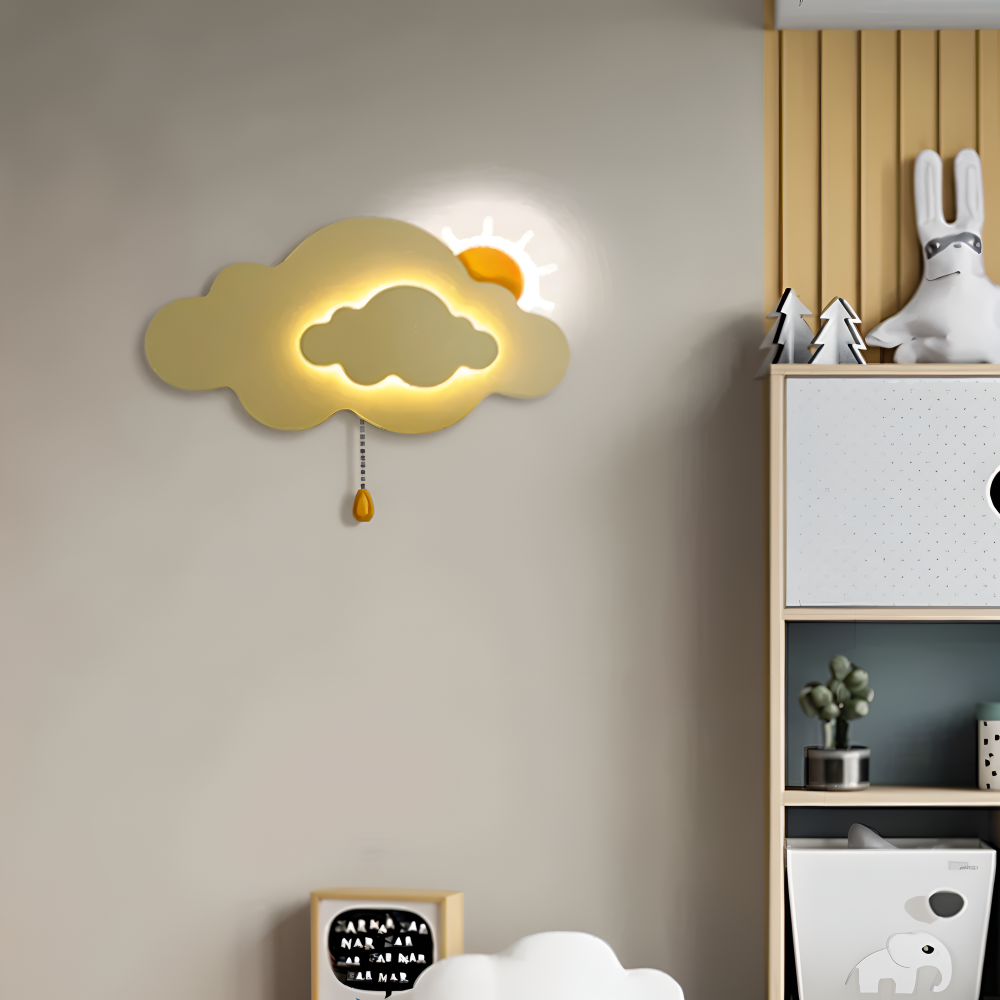 Dziecięca lampa ścienna LED chmurka i słońce