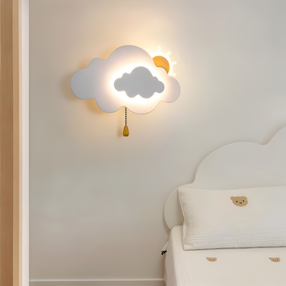 Dziecięca lampa ścienna LED chmurka i słońce