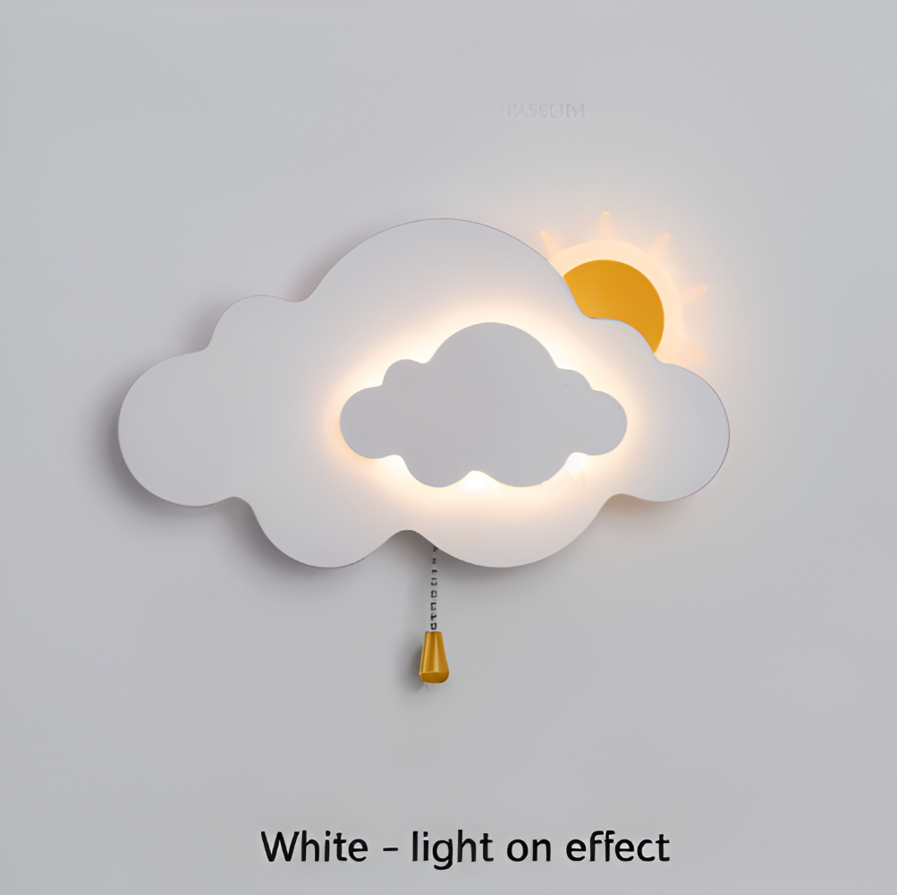 Dziecięca lampa ścienna LED chmurka i słońce