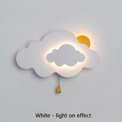 Dziecięca lampa ścienna LED chmurka i słońce