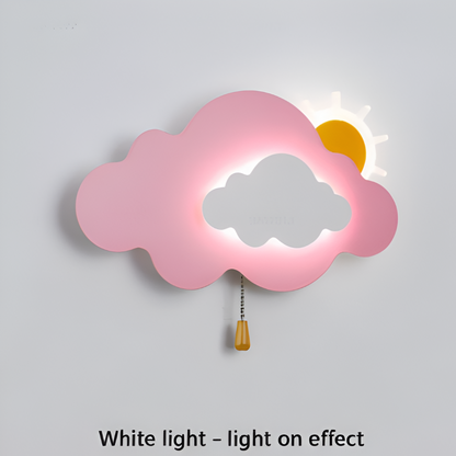 Dziecięca lampa ścienna LED chmurka i słońce