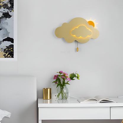 Dziecięca lampa ścienna LED chmurka i słońce