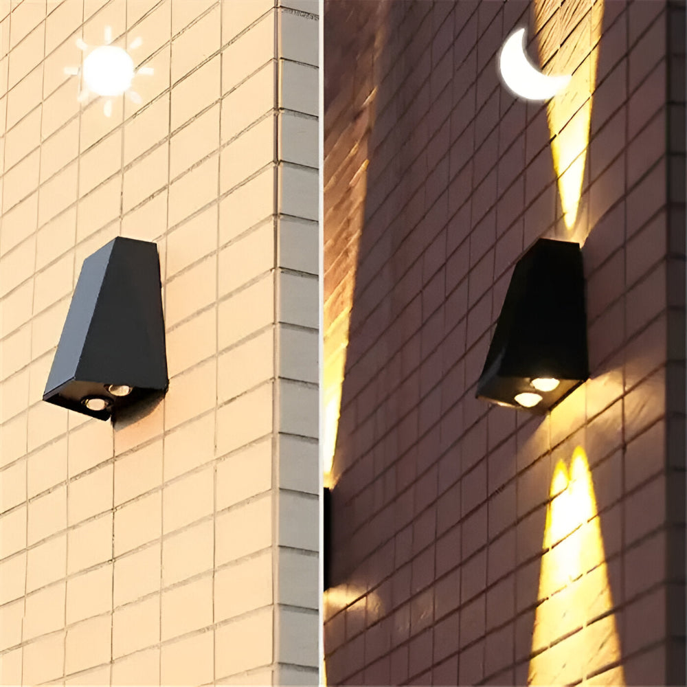 Solarna lampa ścienna LED zewnętrzna góra dół IP54