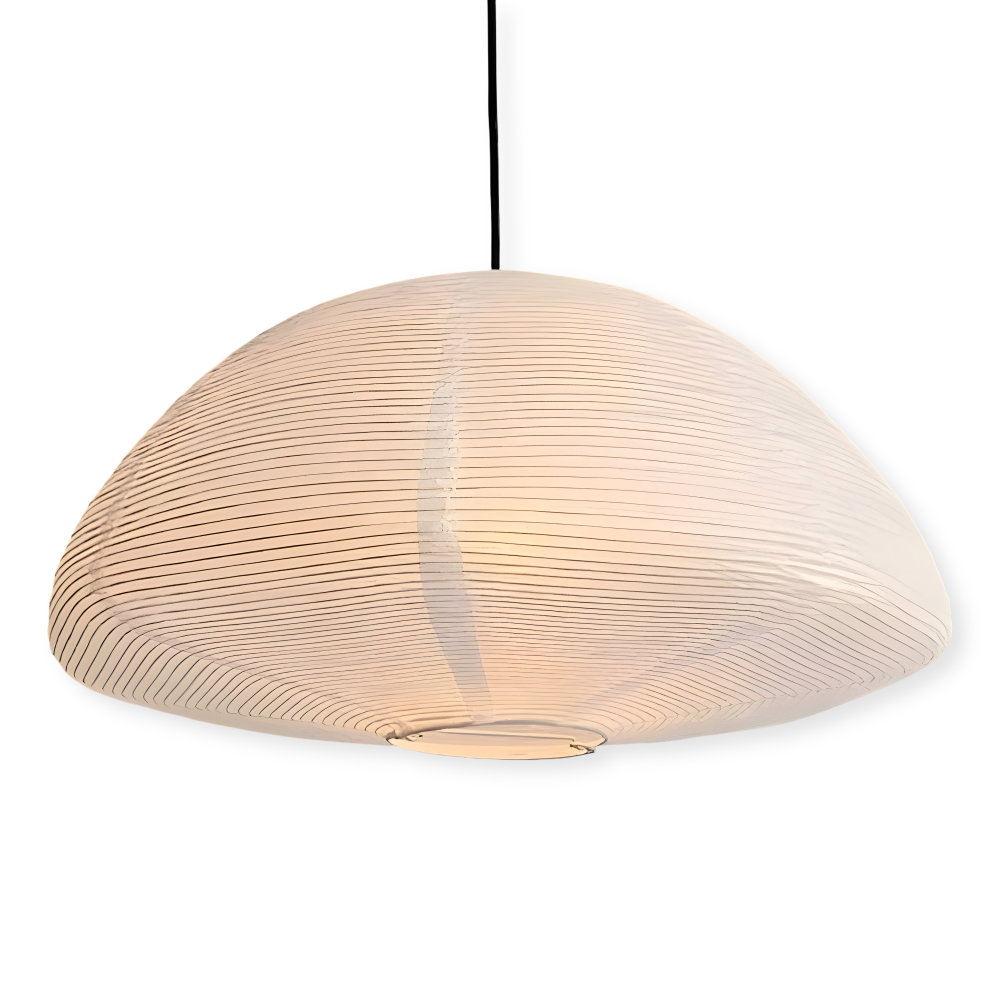 Lampa wisząca z papieru ryżowego i metalu do salonu