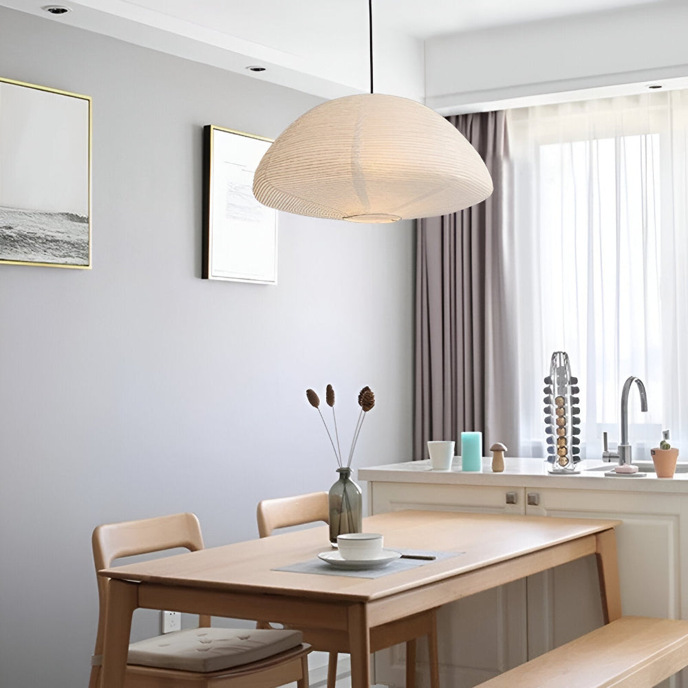 Lampa wisząca metalowa z papierem ryżowym E27