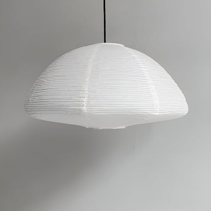 Lampa wisząca z papieru ryżowego i metalu do salonu