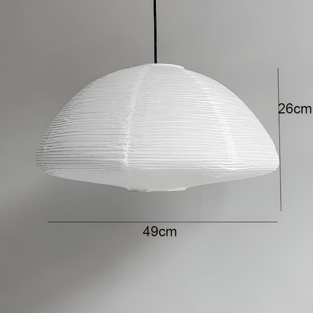 Lampa wisząca z papieru ryżowego i metalu do salonu