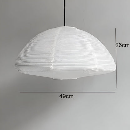 Lampa wisząca z papieru ryżowego i metalu do salonu