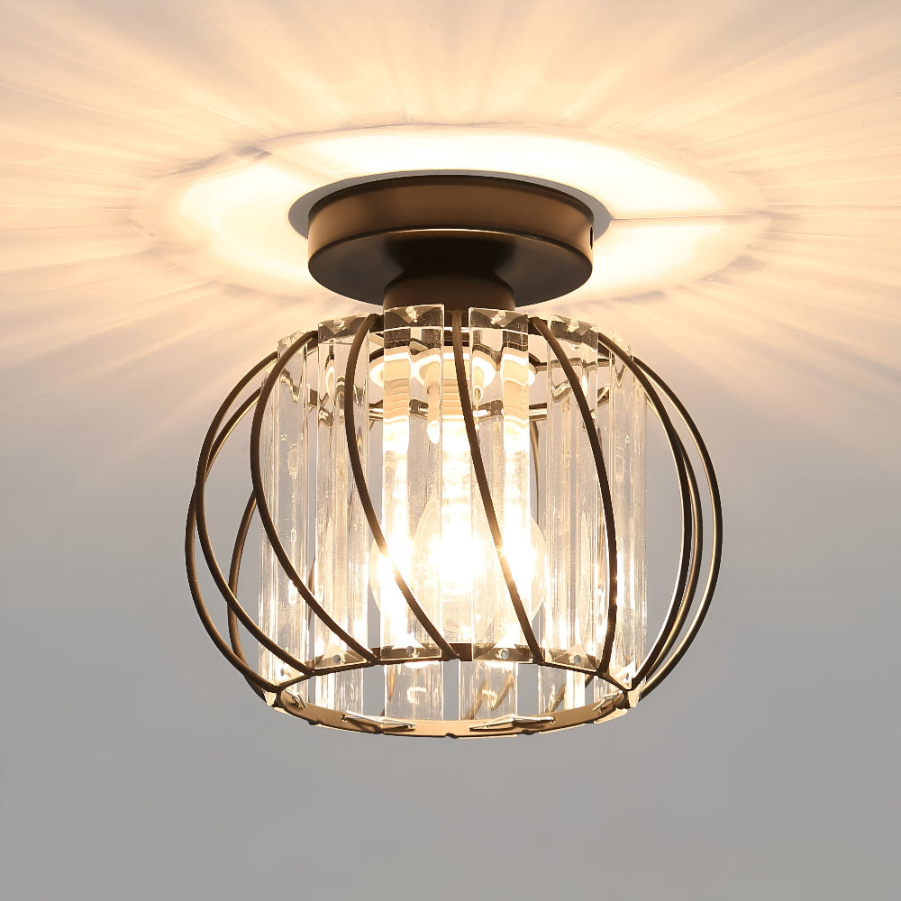 Szklana lampa sufitowa skandynawska minimalistyczna