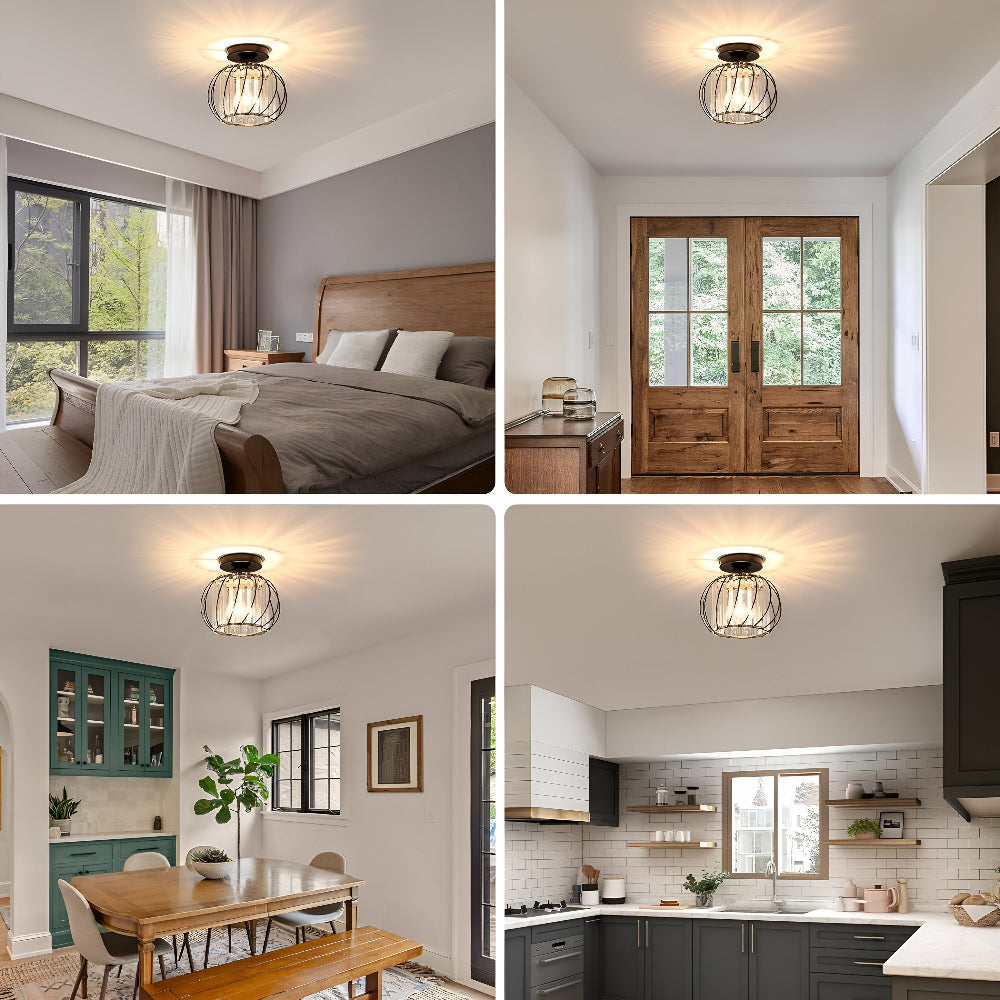 Szklana lampa sufitowa skandynawska minimalistyczna