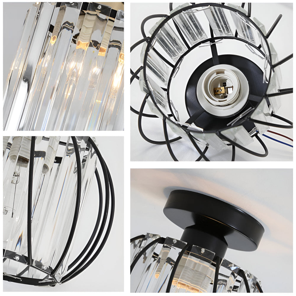 Szklana lampa sufitowa skandynawska minimalistyczna