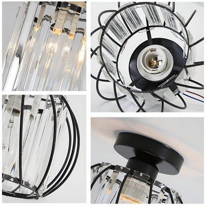 Szklana lampa sufitowa skandynawska minimalistyczna