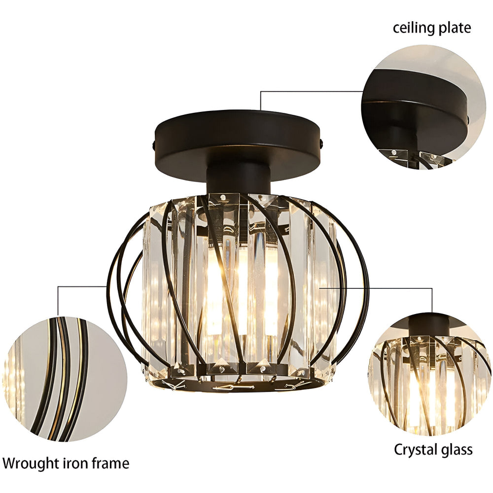 Szklana lampa sufitowa skandynawska minimalistyczna