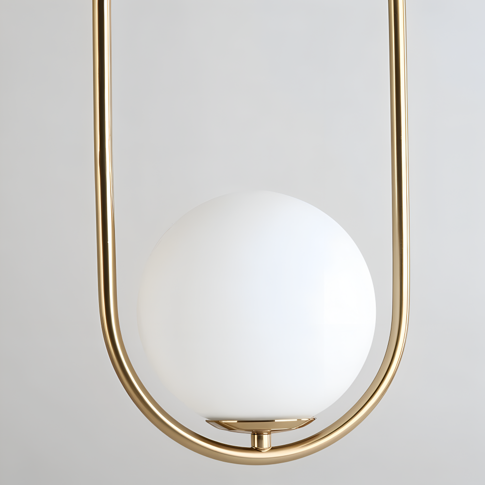 Lampa wisząca złota LED z kulą szklaną do salonu
