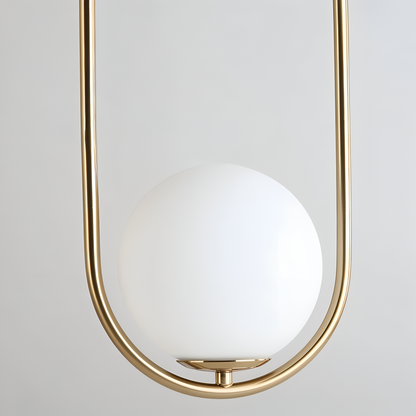 Lampa wisząca złota LED z kulą szklaną do salonu