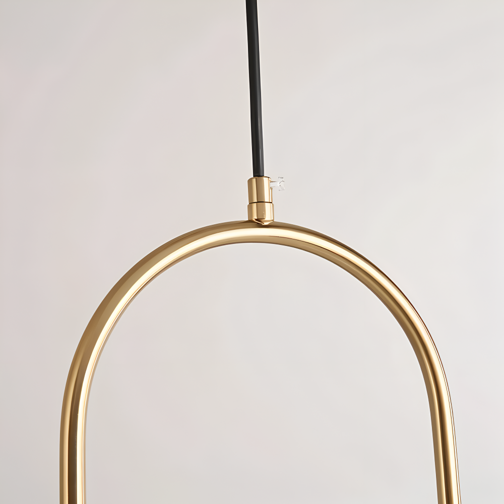 Lampa wisząca złota LED z kulą szklaną do salonu