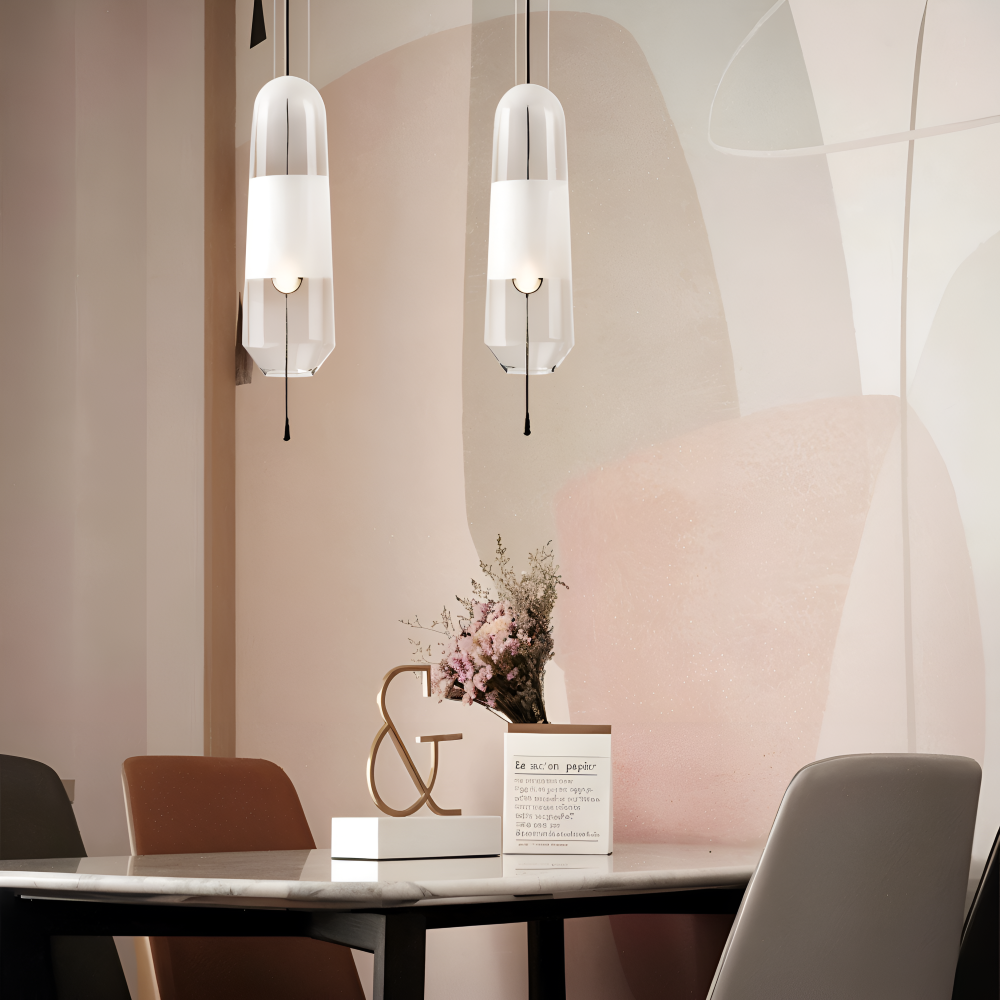 Lampa wisząca szklana vintage do salonu i jadalni