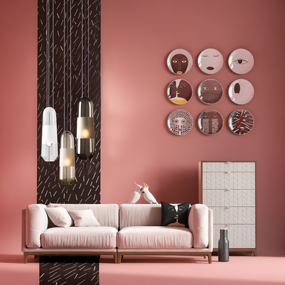 Lampa wisząca szklana vintage do salonu i jadalni