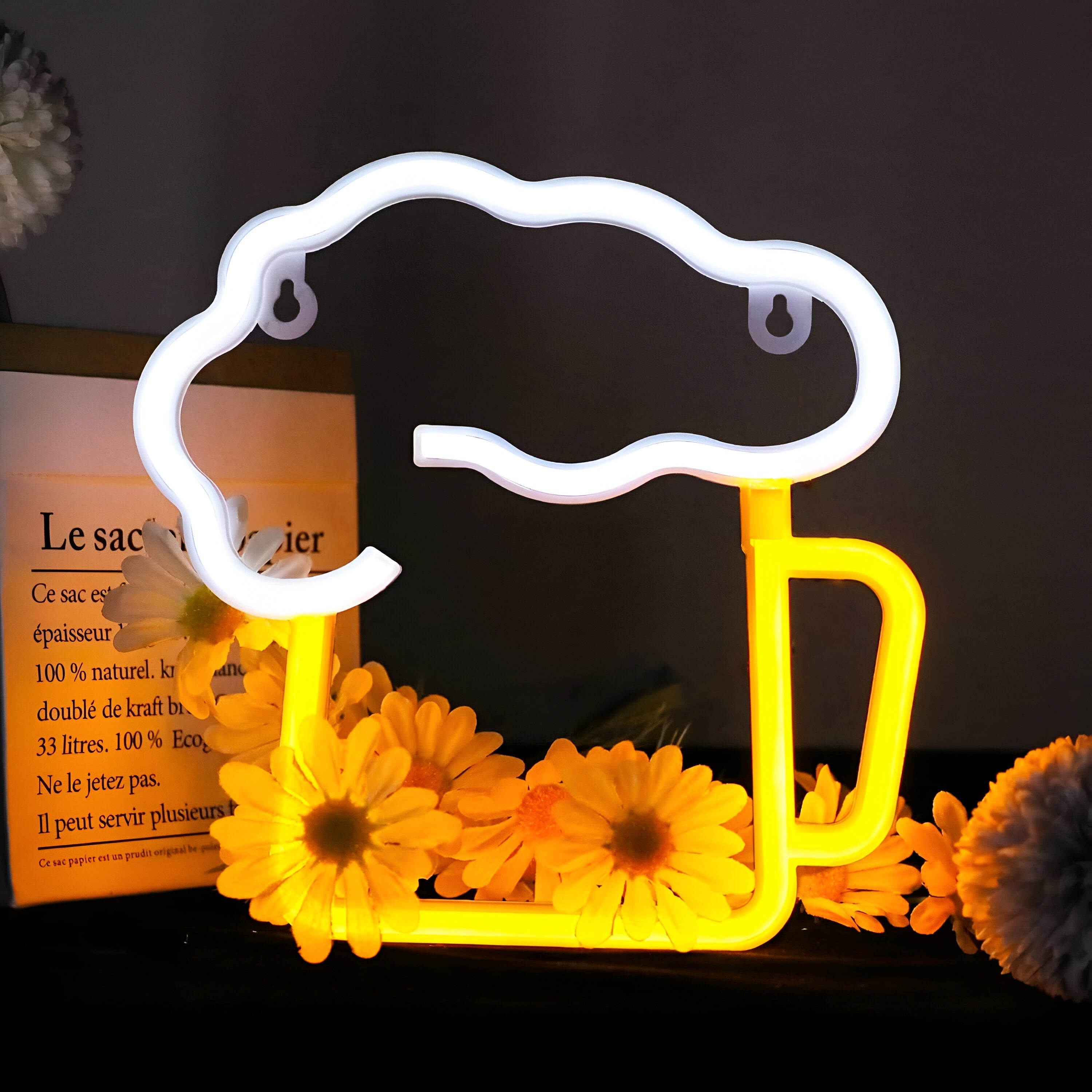 Kolorowy neon LED fast food do baru restauracji i kuchni