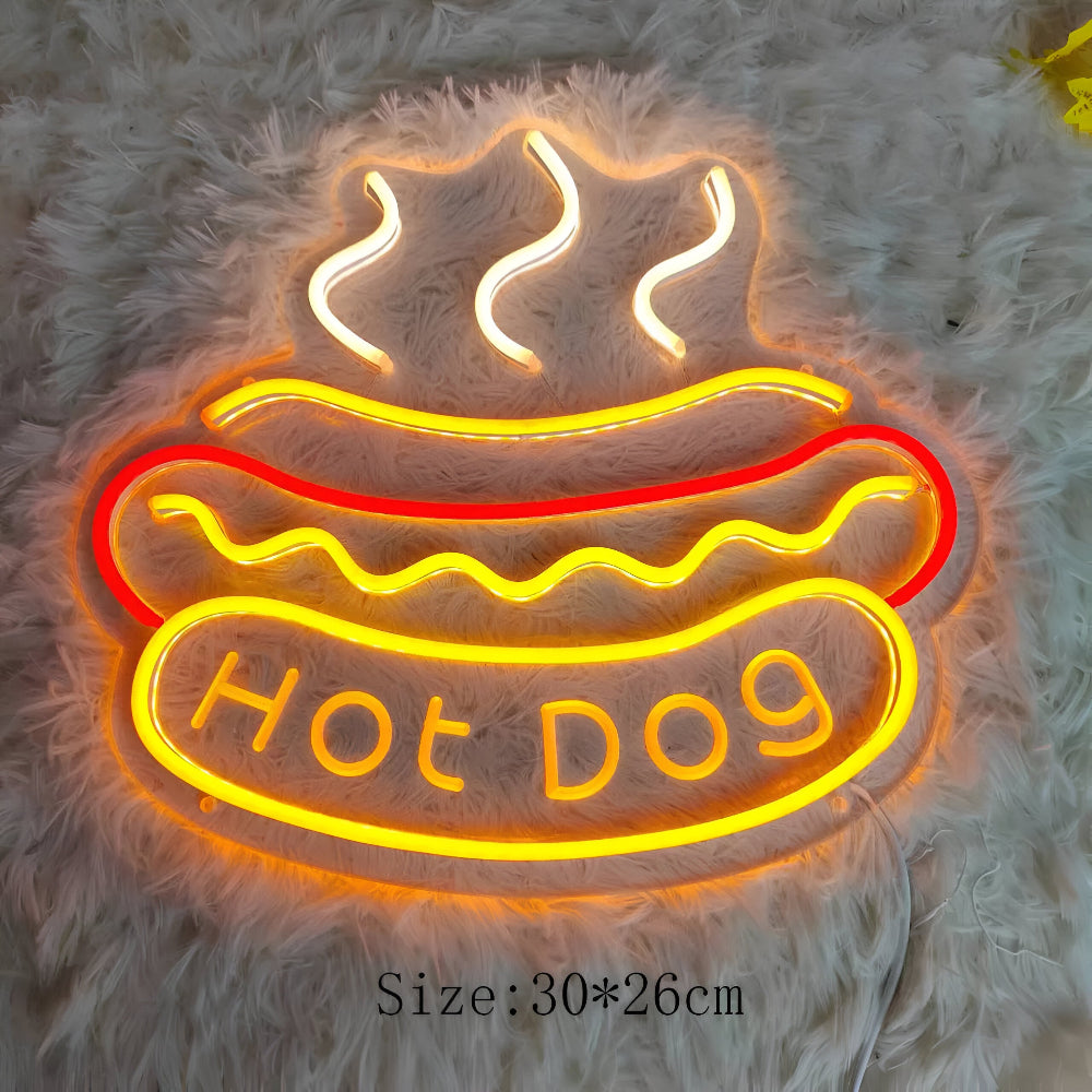 Kolorowy neon LED fast food do baru restauracji i kuchni