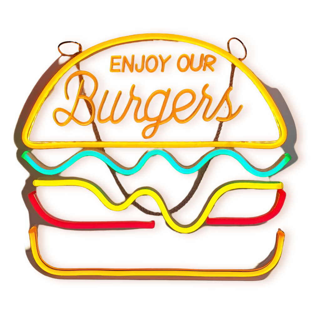Kolorowy neon LED fast food do baru restauracji i kuchni