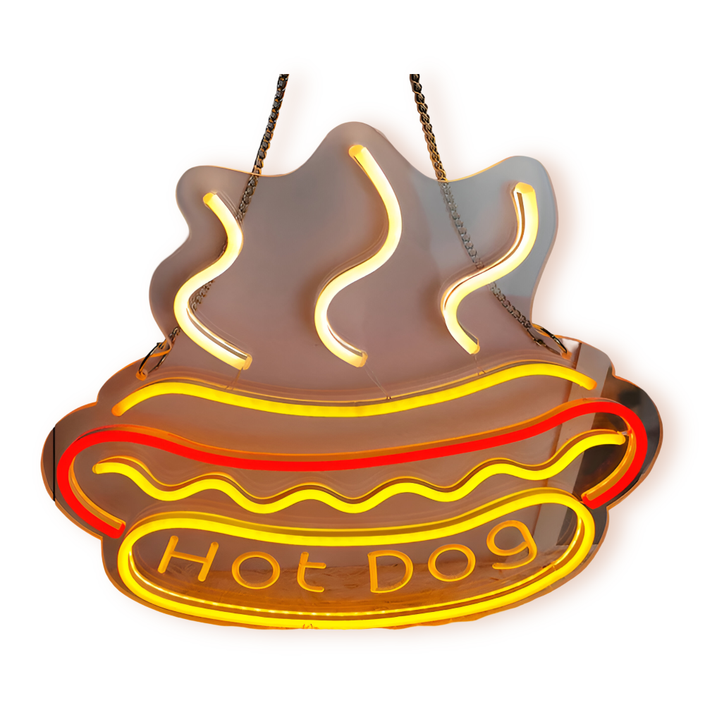 Kolorowy neon LED fast food do baru restauracji i kuchni