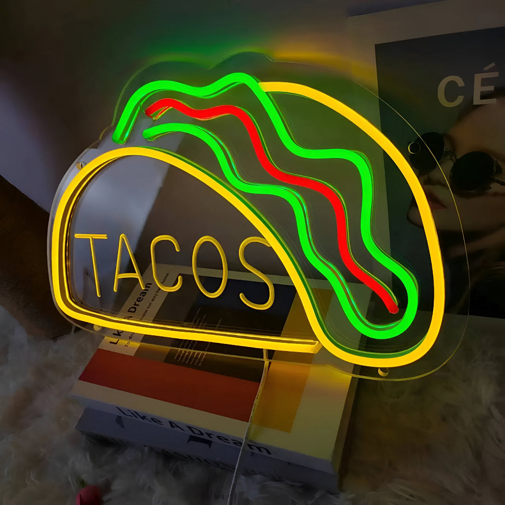Kolorowy neon LED fast food do baru restauracji i kuchni
