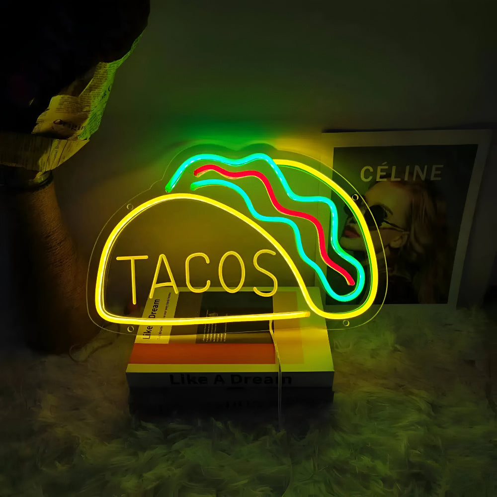 Kolorowy neon LED fast food do baru restauracji i kuchni