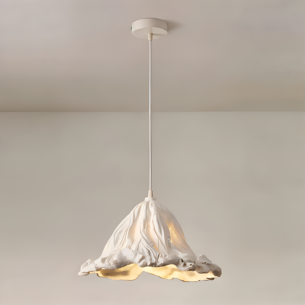 Lampa wisząca wulkaniczna z żywicy i metalu