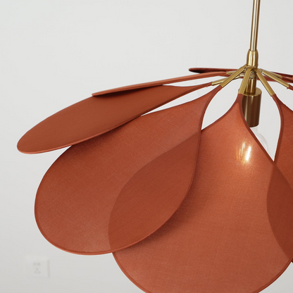 Lampa wisząca vintage z kwiatowym kloszem z tkaniny
