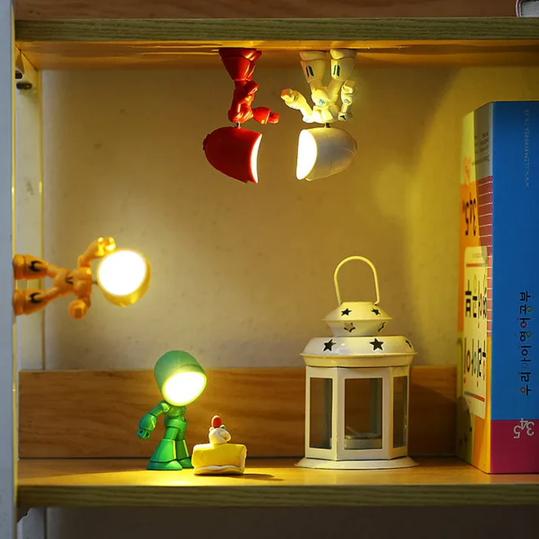 Bezprzewodowa lampka stołowa LED robot do biurka i pokoju dziecka
