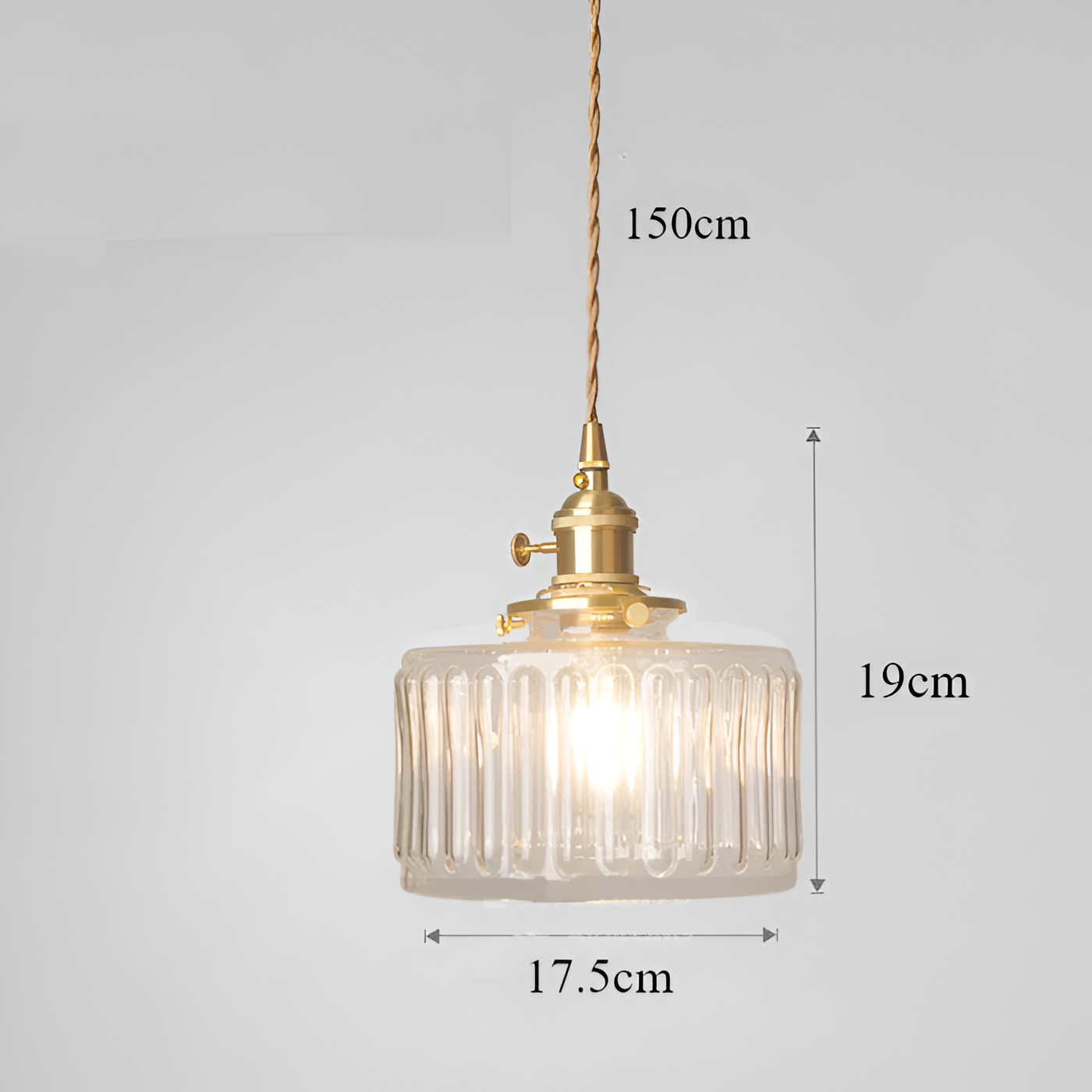 Zielona lampa wisząca vintage z ryflowanego szkła