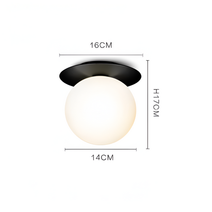 Lampa sufitowa szklana kula LED do salonu i przedpokoju