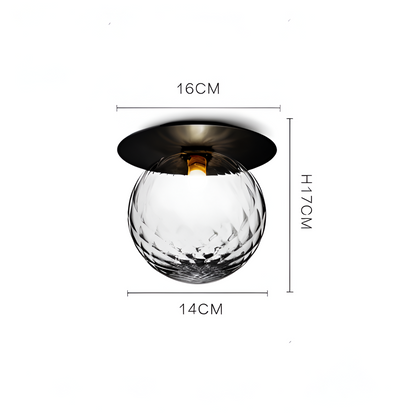 Lampa sufitowa szklana kula LED do salonu i przedpokoju