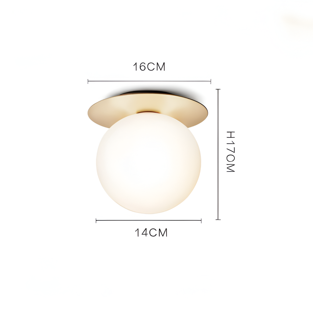 Lampa sufitowa szklana kula LED do salonu i przedpokoju