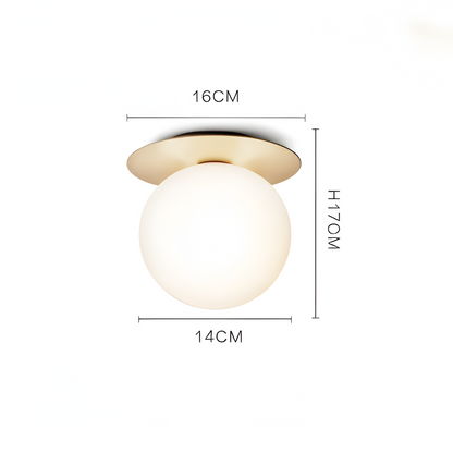 Lampa sufitowa szklana kula LED do salonu i przedpokoju