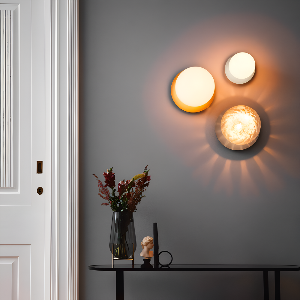 Lampa sufitowa szklana kula LED do salonu i przedpokoju