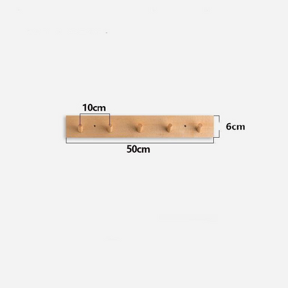 Drewniany wieszak ścienny minimalistyczny do przedpokoju