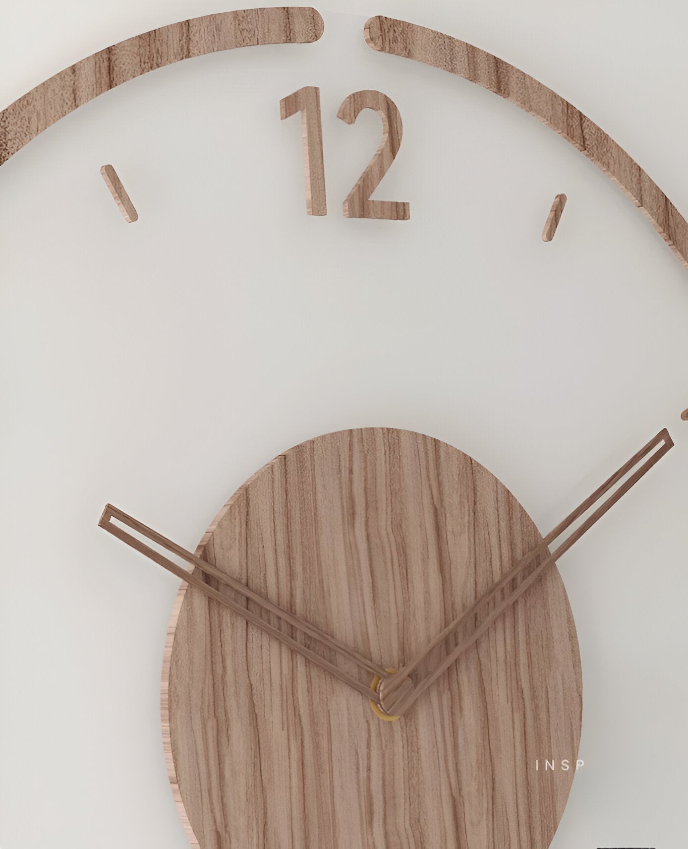 Zegar ścienny transparentny akrylowy z drewnem 35 cm