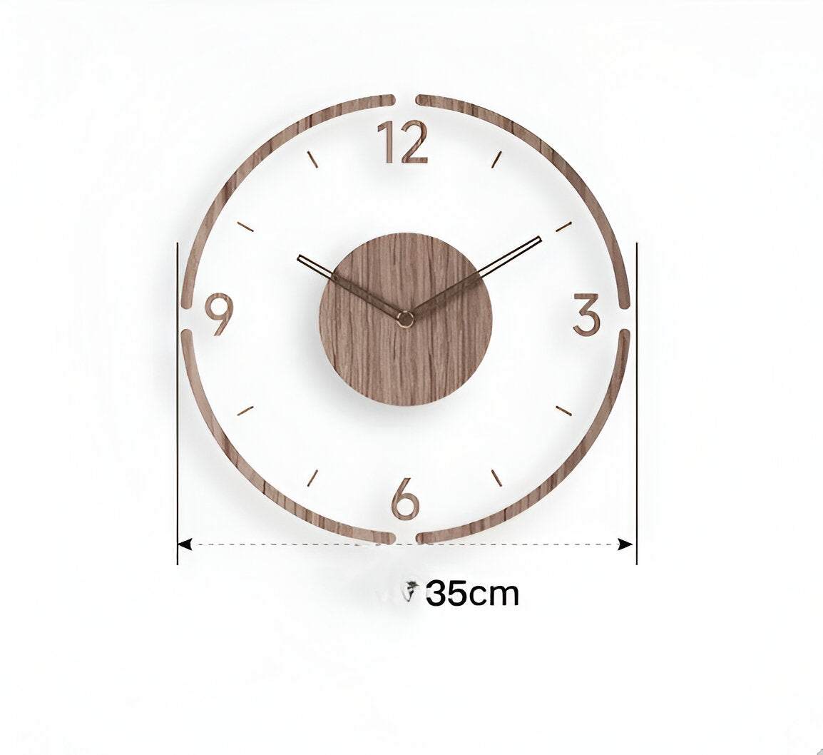 Zegar ścienny transparentny akrylowy z drewnem 35 cm