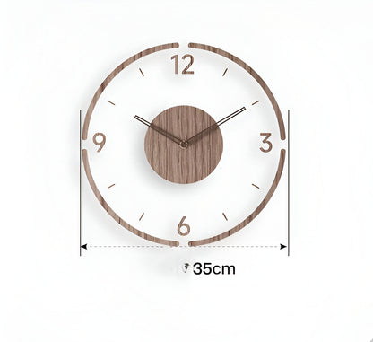 Zegar ścienny transparentny akrylowy z drewnem 35 cm