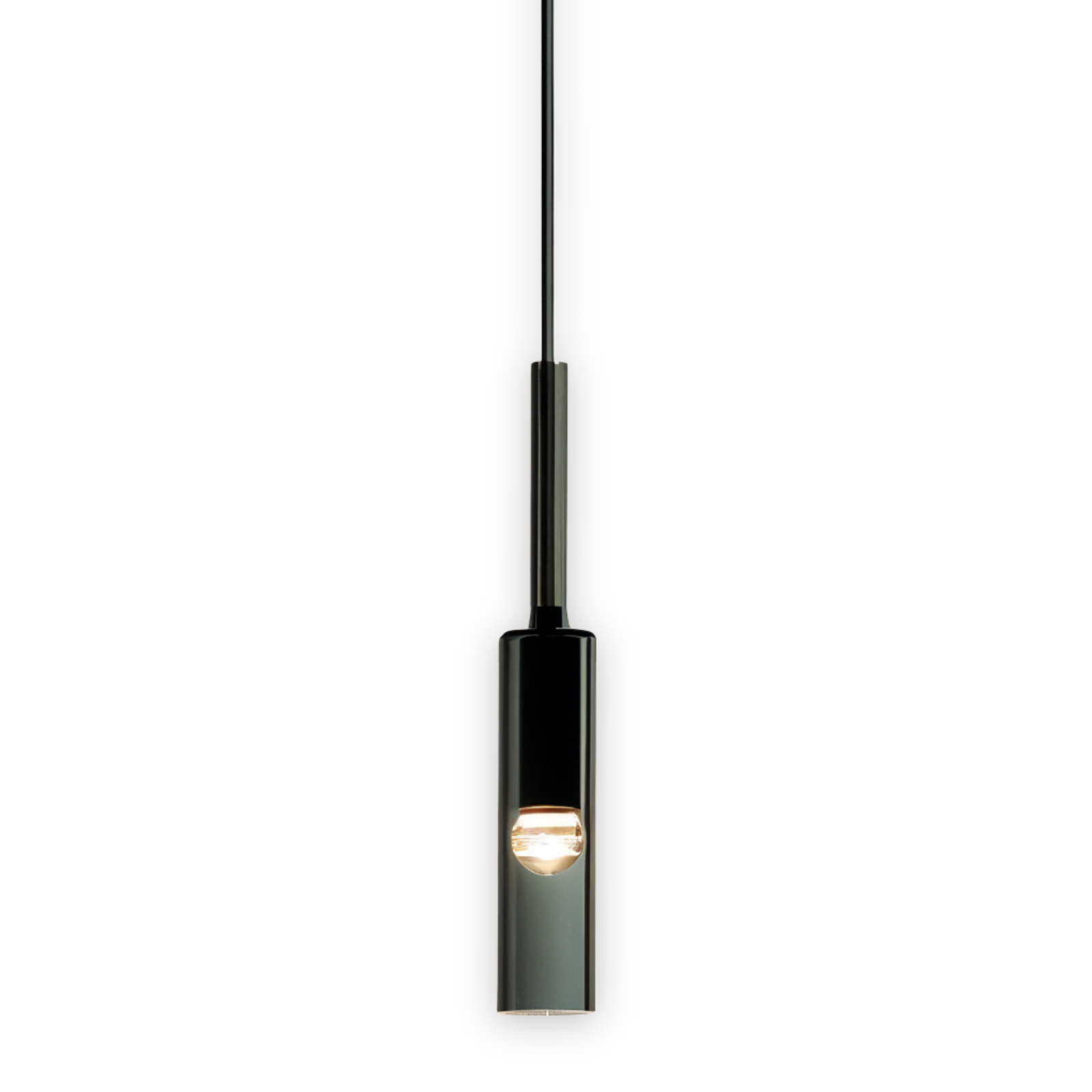 Lampa wisząca szklana dymiona E27 cylindryczna