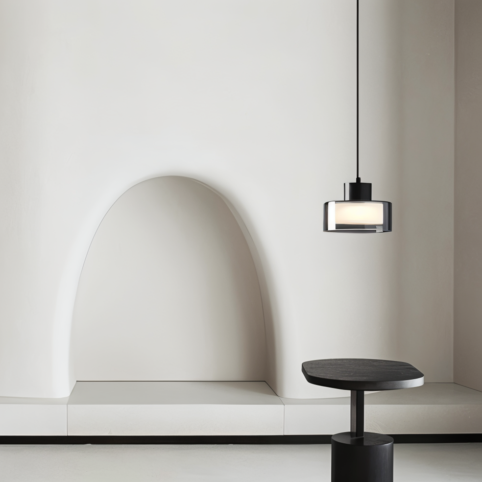 Lampa wisząca z przydymionego szkła nowoczesna