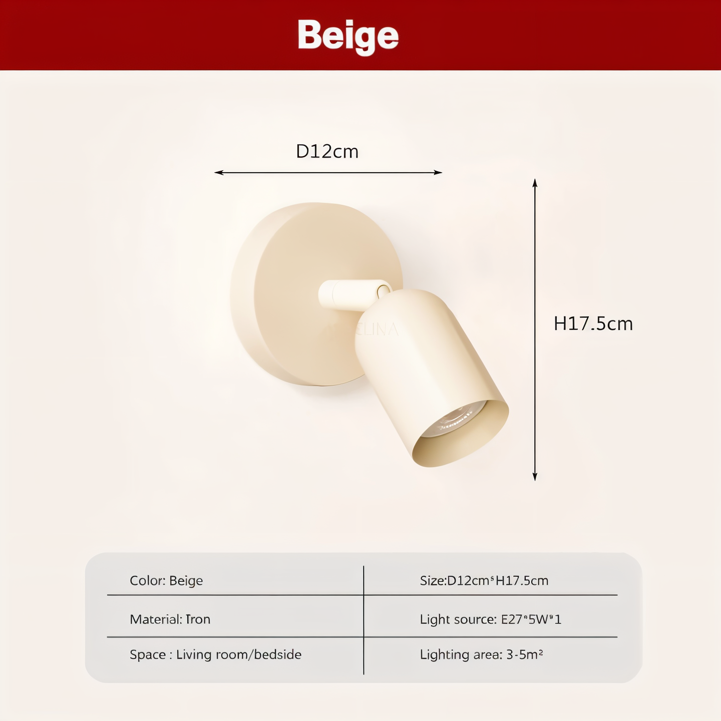 Kolorowa półokrągła lampa ścienna LED 5W
