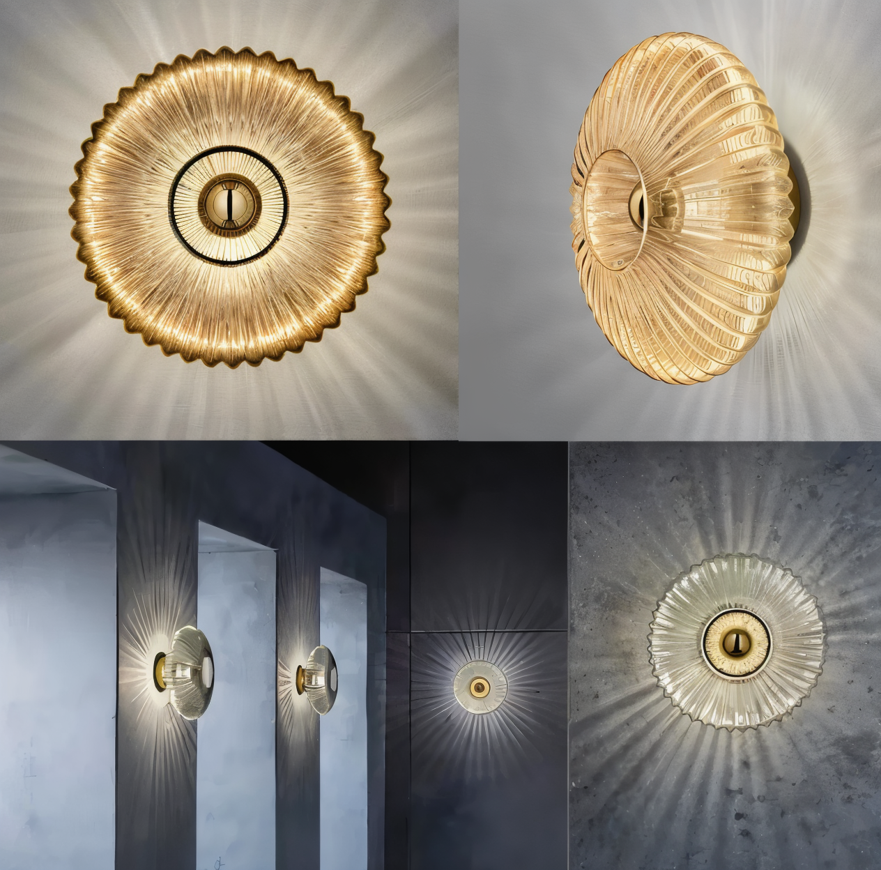 Kinkiet szklany Bauhaus falowany do salonu