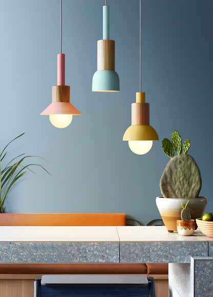 Kolorowa lampa wisząca w stylu skandynawskim do kuchni i jadalni