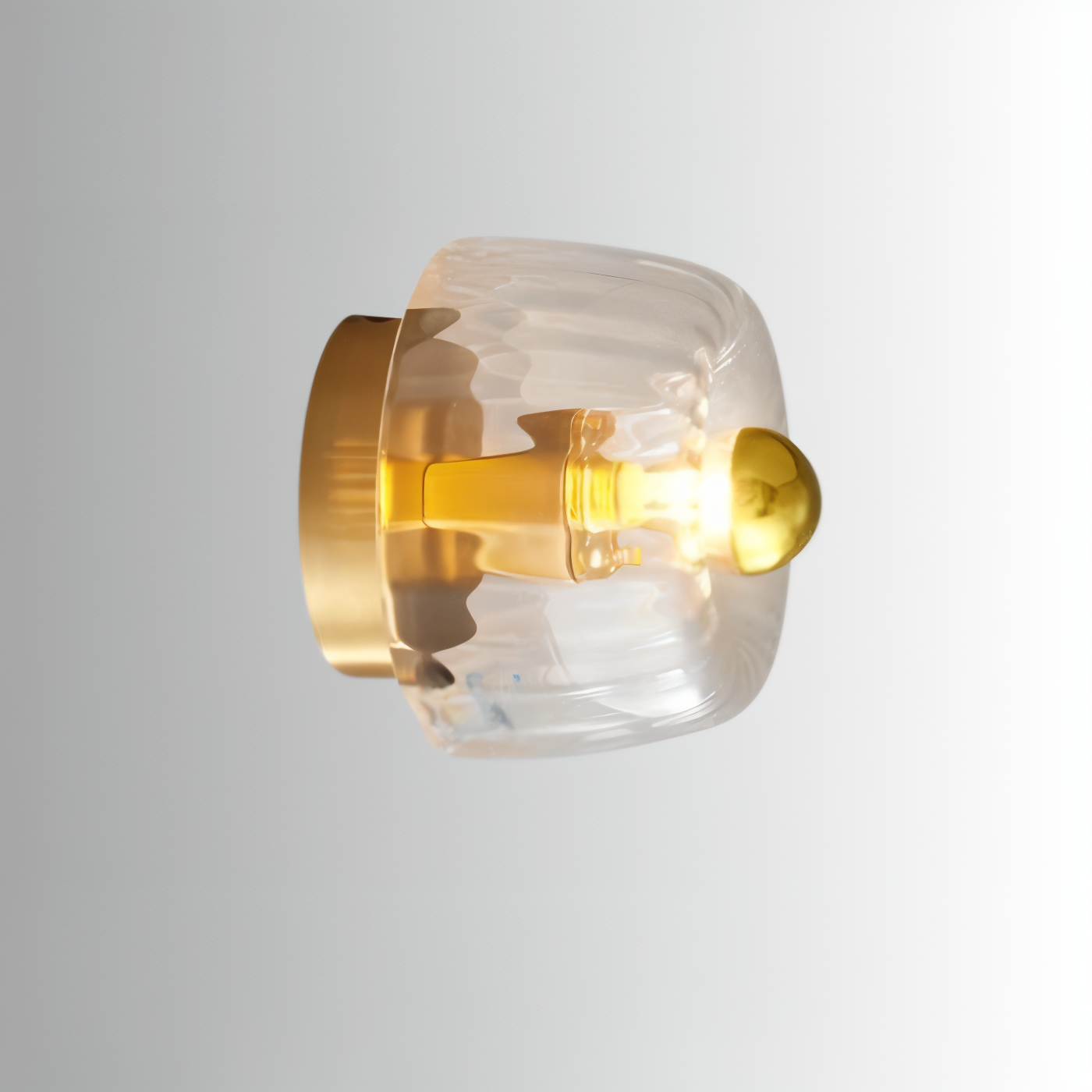 Lampa ścienna z ryflowanego szkła w stylu Bauhaus