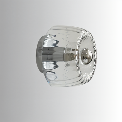 Lampa ścienna z ryflowanego szkła w stylu Bauhaus