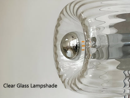 Lampa ścienna z ryflowanego szkła w stylu Bauhaus